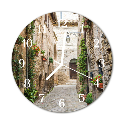 Horloge murale en verre Ruelle