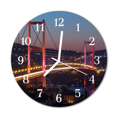 Horloge murale en verre Pont