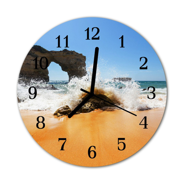 Horloge murale en verre Plage