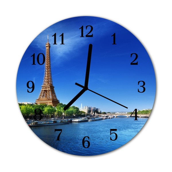 Horloge murale en verre Ciel de paris