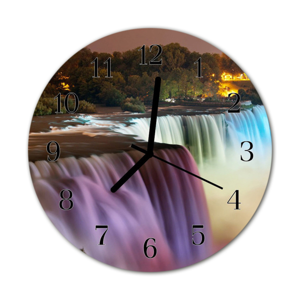 Horloge murale en verre Chute d'eau