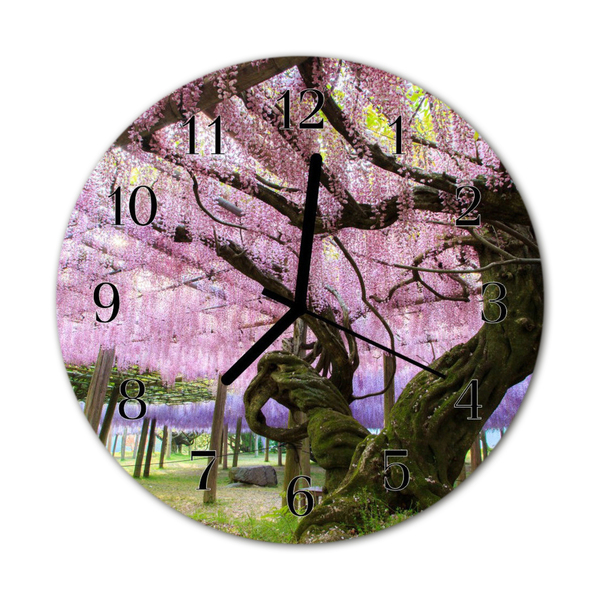 Horloge murale en verre Arbres