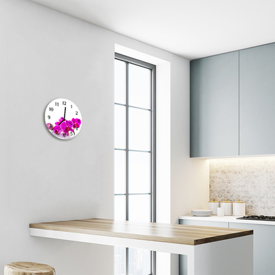 Horloge murale en verre Orchidée