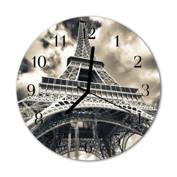 Horloge murale en verre Tour eiffel