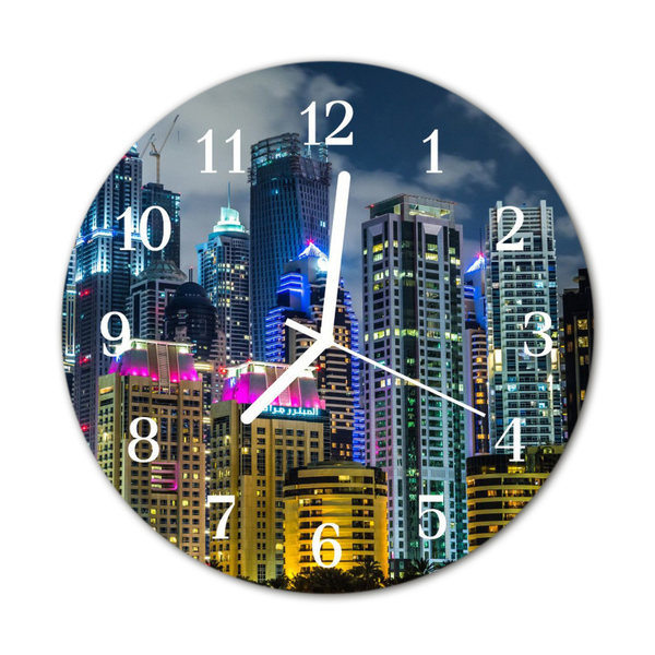 Horloge murale en verre Ville