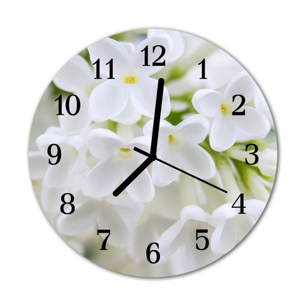 Horloge murale en verre Fleurs