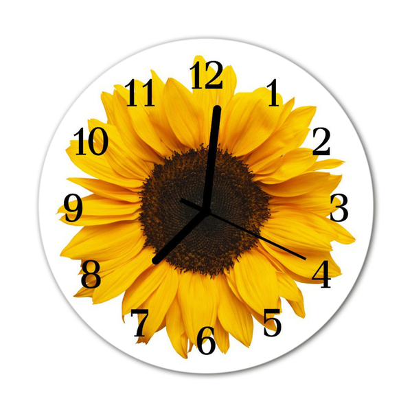 Horloge murale en verre Tournesol