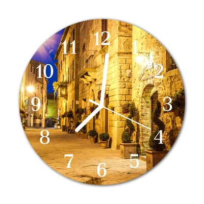 Horloge murale en verre Rue nuit