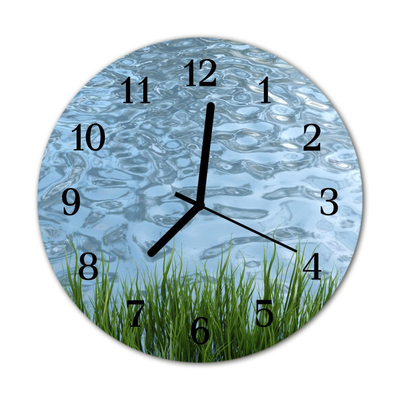 Horloge murale en verre Eau d'herbe