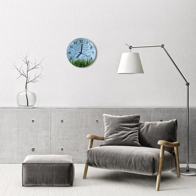 Horloge murale en verre Eau d'herbe