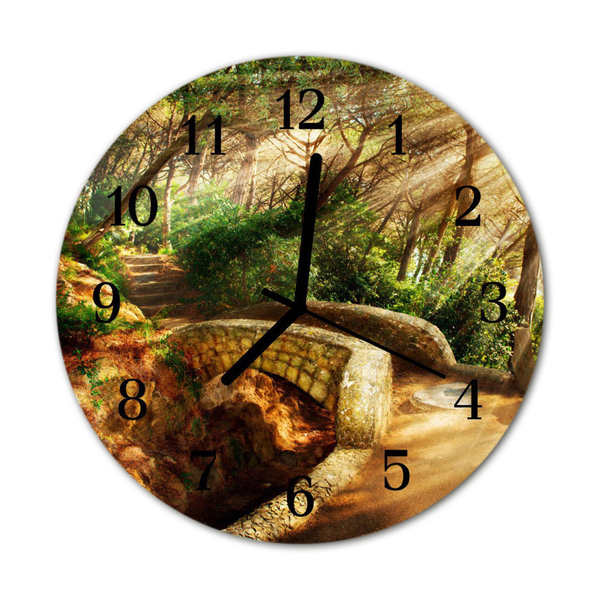 Horloge murale en verre Pont forestier