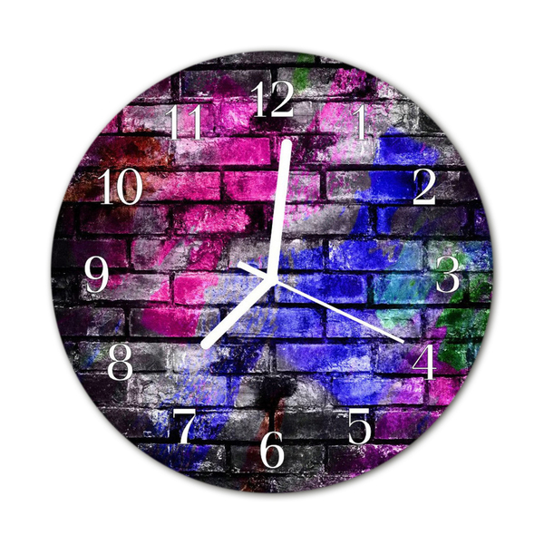 Horloge murale en verre Brique