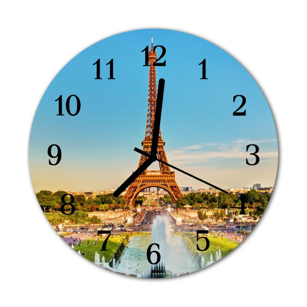 Horloge murale en verre Paris