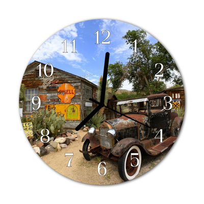 Horloge murale en verre Vieille voiture