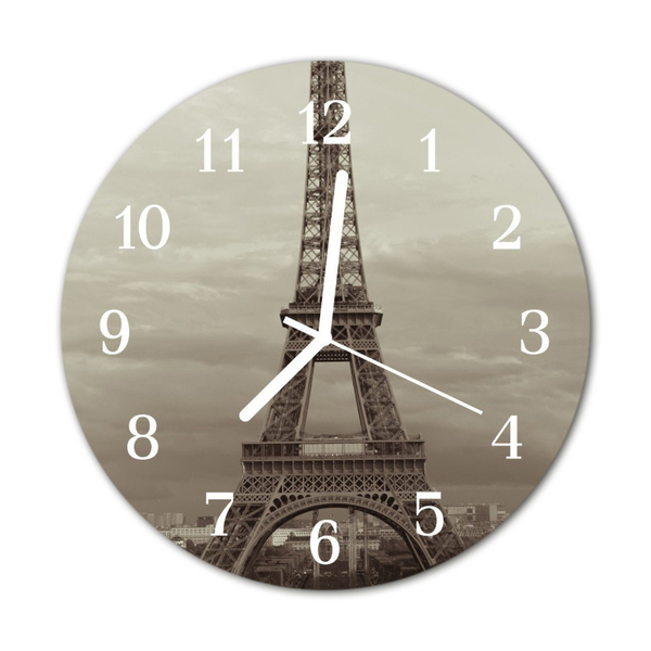 Horloge murale en verre Tour eiffel