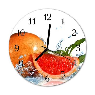 Horloge murale en verre Pamplemousse