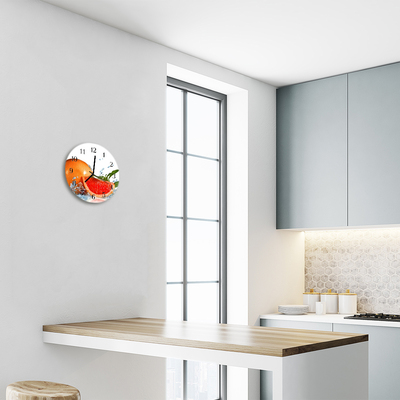 Horloge murale en verre Pamplemousse