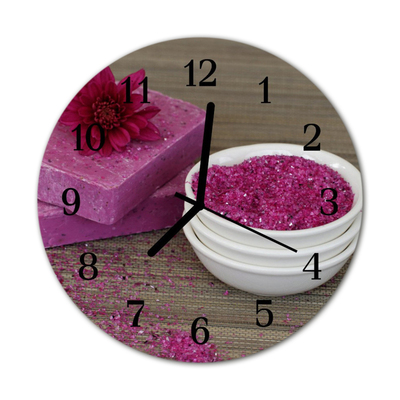 Horloge murale en verre Fleur