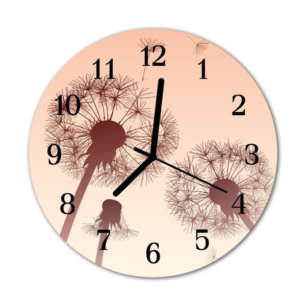 Horloge murale en verre Pissenlits