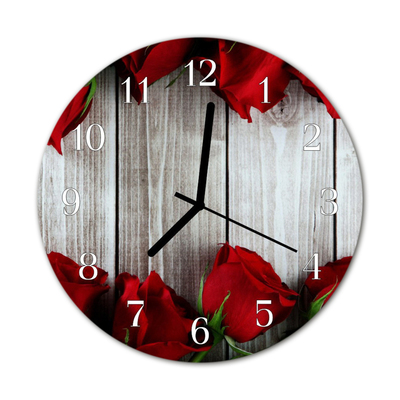 Horloge murale en verre Planches de roses