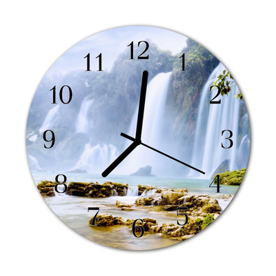 Horloge murale en verre Chute d'eau