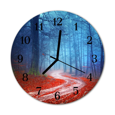 Horloge murale en verre Chemin forestier