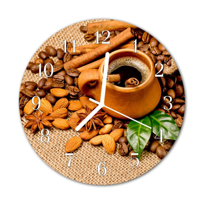 Horloge murale en verre Amandes à la cannelle