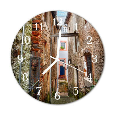 Horloge murale en verre Ruelle