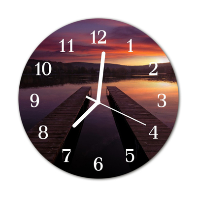 Horloge murale en verre Coucher du soleil