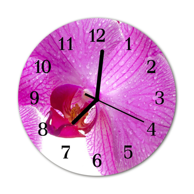 Horloge murale en verre Orchidée