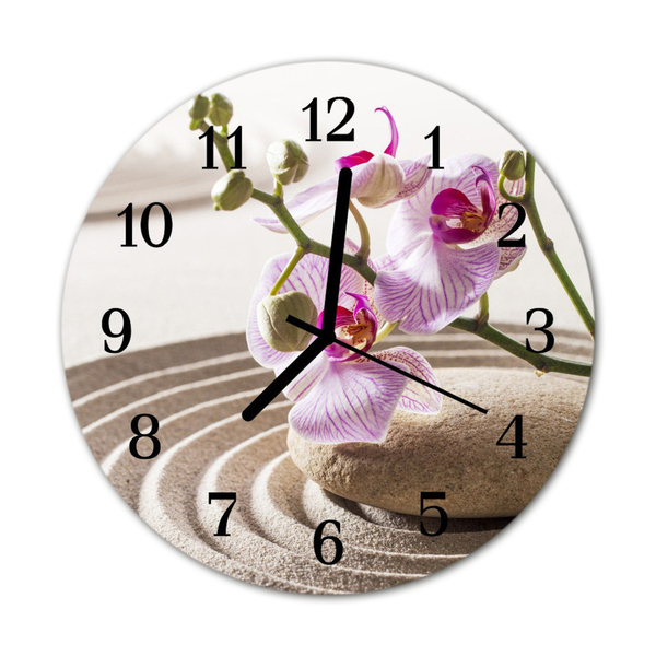 Horloge murale en verre Orchidée de sable