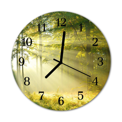 Horloge murale en verre Forêt