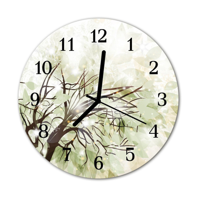 Horloge murale en verre Arbre