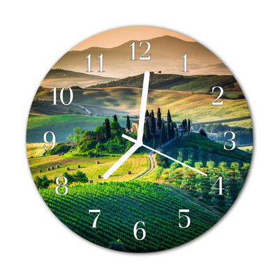 Horloge murale en verre Campagne
