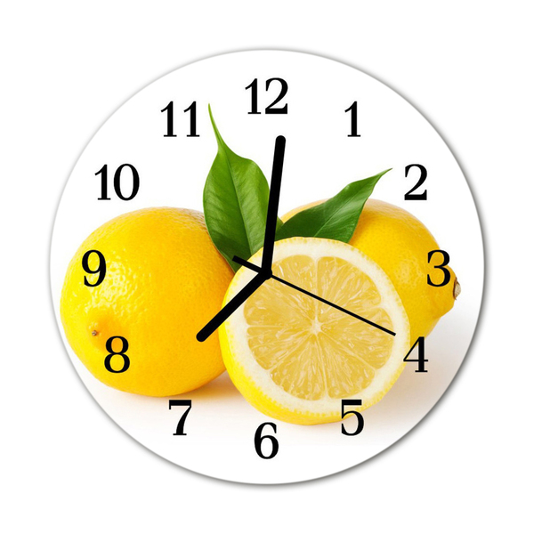 Horloge murale en verre Citrons