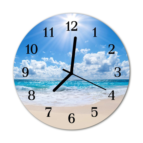 Horloge murale en verre Mer