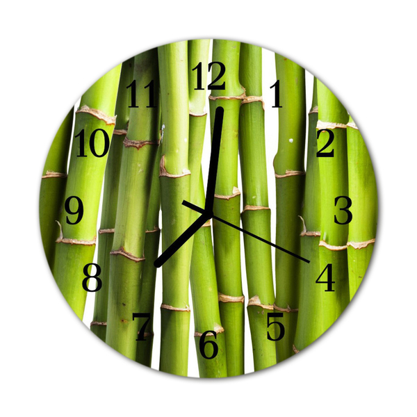 Horloge murale en verre Bambous