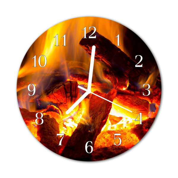 Horloge murale en verre Feu