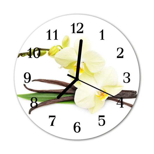 Horloge murale en verre Vanille orchidée