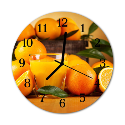 Horloge murale en verre Oranges