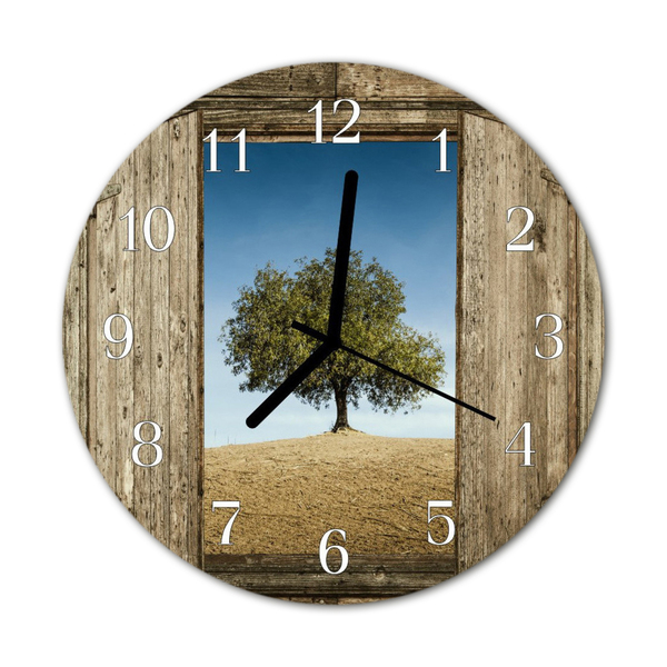 Horloge murale en verre Arbre