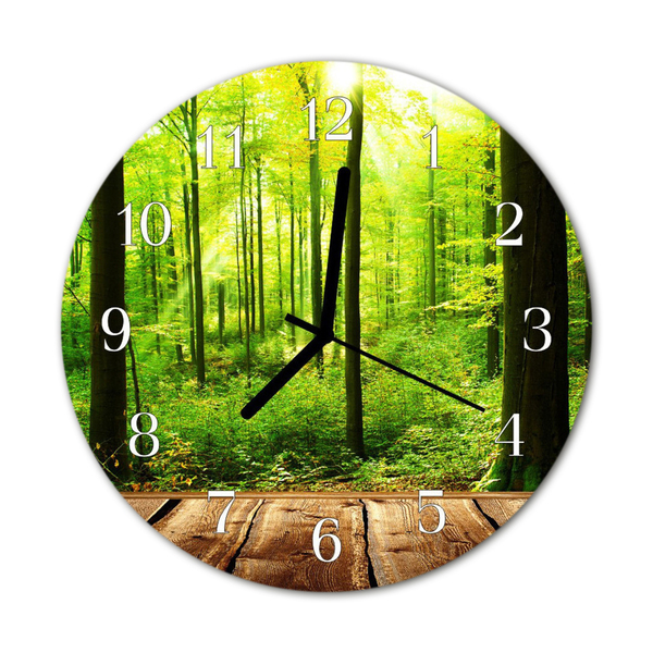 Horloge murale en verre Forêt