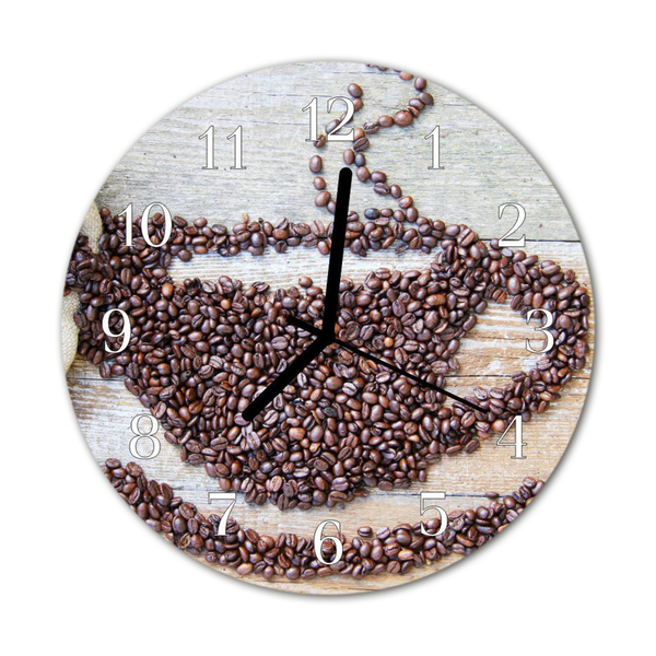 Horloge murale en verre Café en grains