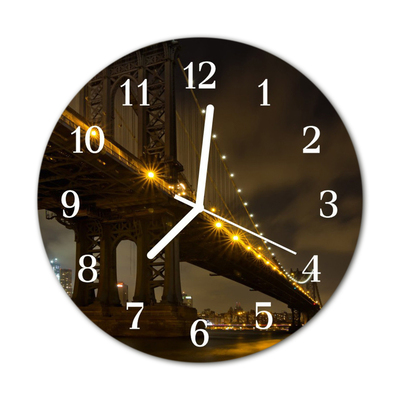 Horloge murale en verre Nuit de pont