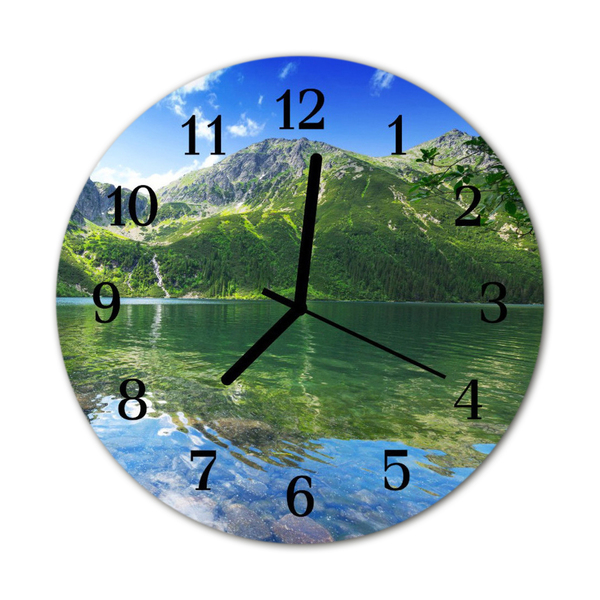 Horloge murale en verre Lac de montagne