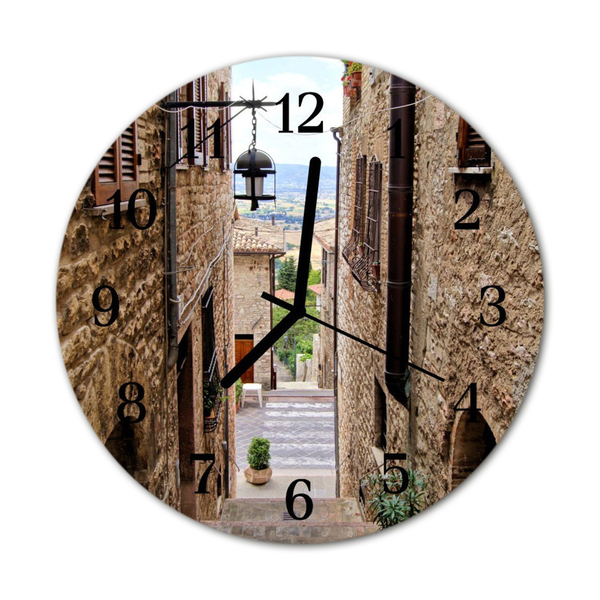 Horloge murale en verre Ruelle