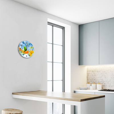 Horloge murale en verre Agrumes