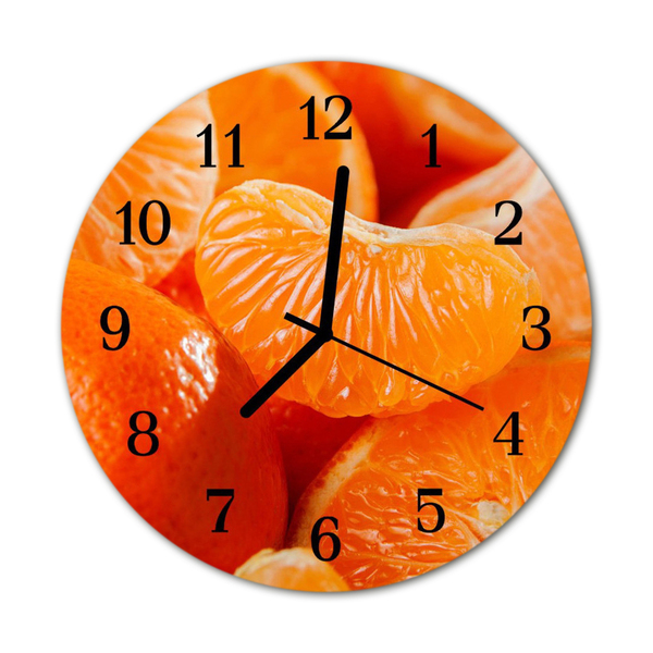 Horloge murale en verre Mandarines