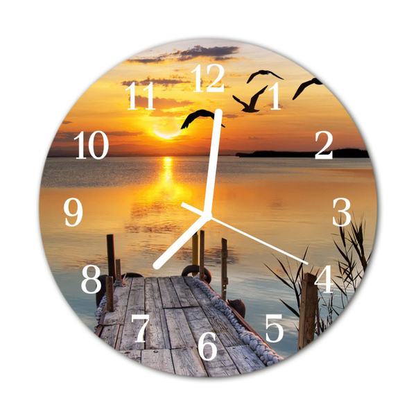 Horloge murale en verre Lac de pont