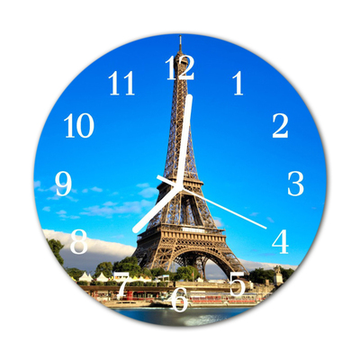 Horloge murale en verre Tour eiffel paris